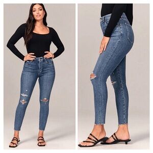 Abercrombie & Fitch Distressed Blue Skinny Jeans